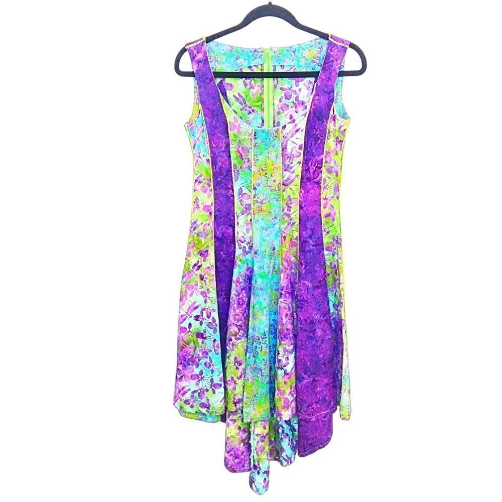 CUSTOM DESIGN MICHIGAN FASHION WEEKFLORAL HIGH LOW SLEEVELESS DRESS  - NWOT